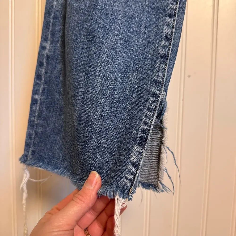 Flying Monkey Wide Leg High-Rise Button Fly Raw Hem Jeans Women’s Size 29